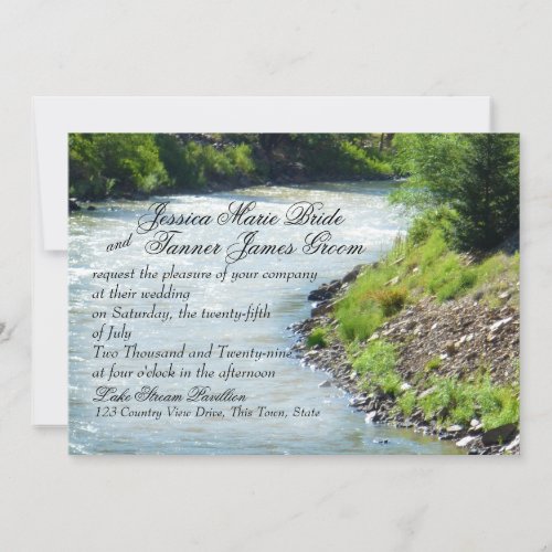 Lake Stream Nature Photography Wedding Invitation