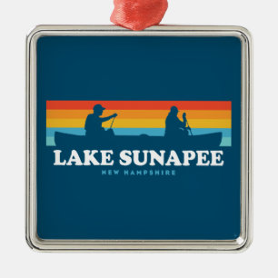 Lake Sunapee New Hampshire Canoe Metal Ornament