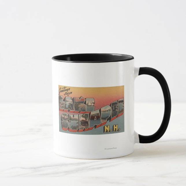 Lake Sunapee, New Hampshire - Large Letter Mug (Right)