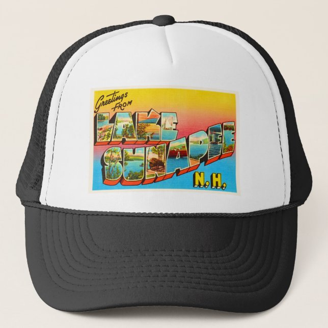 Lake Sunapee New Hampshire NH Old Travel Souvenir Trucker Hat (Front)