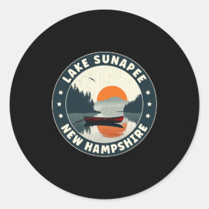 Lake Sunapee New Hampshire Sunset T Shirt Classic Round Sticker