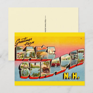 Lake Sunapee NH Retro Postcard