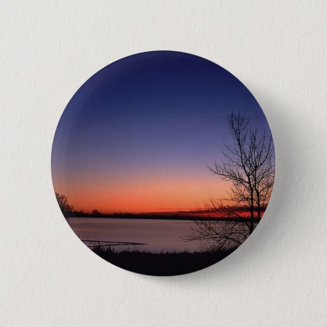 Lake Sunrise Pinback Button (Front)