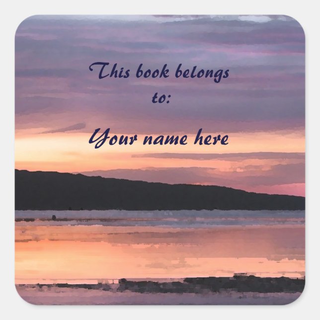 Lake Sunset Bookplate (Front)