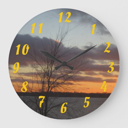 Lake Sunset Clock