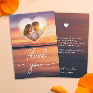 Lake Sunset Custom Heart Photo Template Wedding