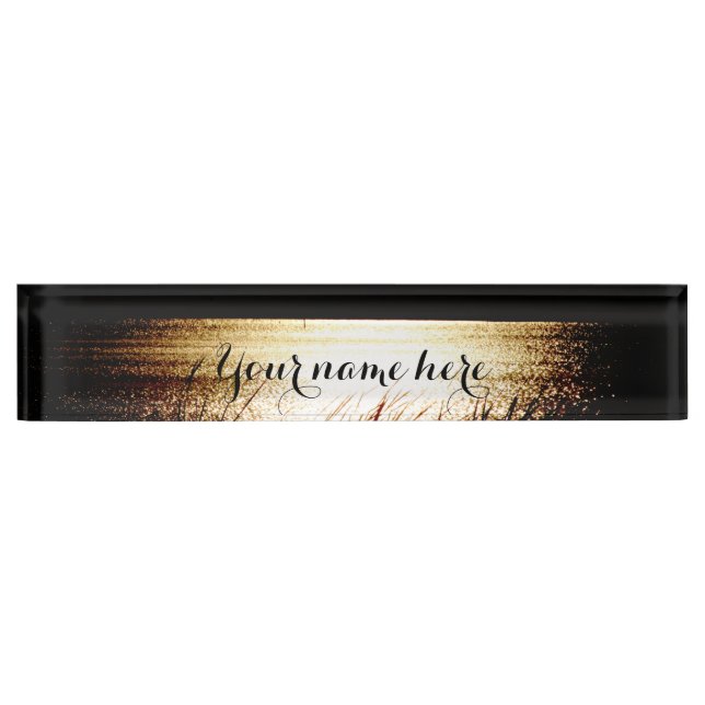 Lake Sunset Desk Name Plate (Front)