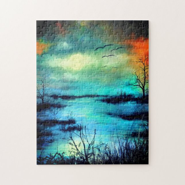 Lake Sunset Puzzle (Vertical)