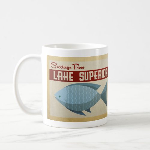 Lake Superior Blue Fish Vintage Travel Coffee Mug