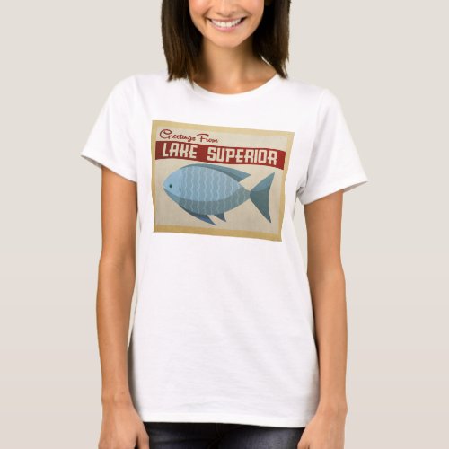 Lake Superior Blue Fish Vintage Travel T-Shirt