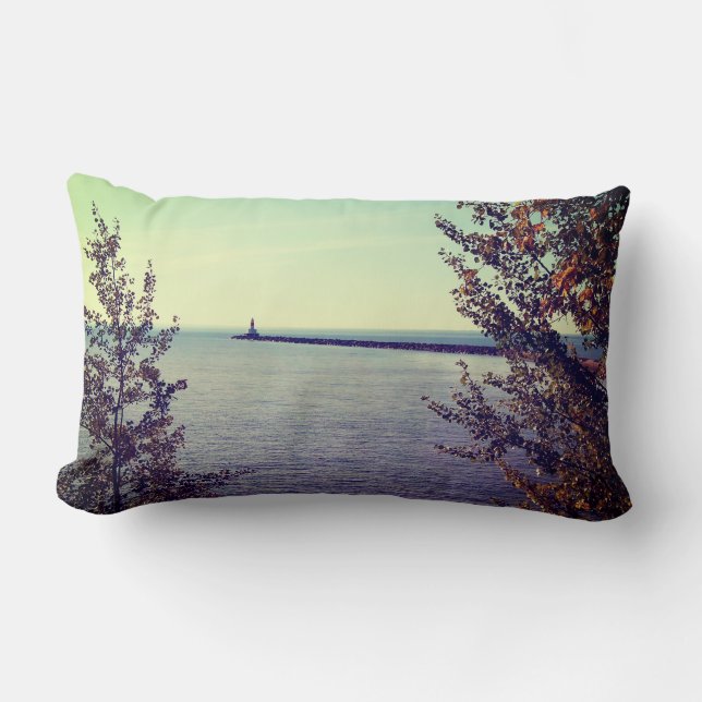 Lake Superior Break Wall Lumbar Pillow (Front)