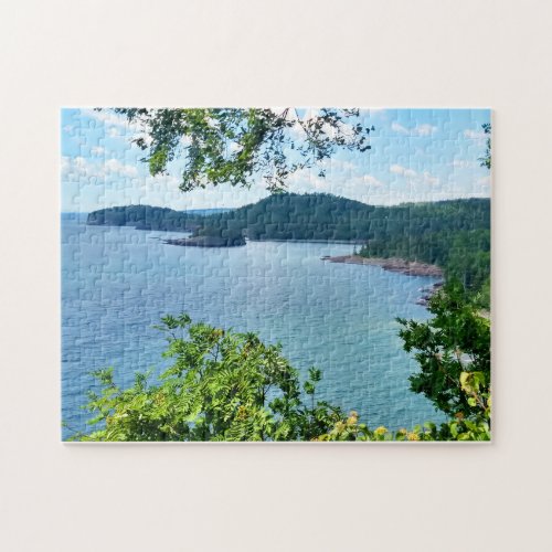 Lake Superior Framed with Trees Jigsaw Puzzle