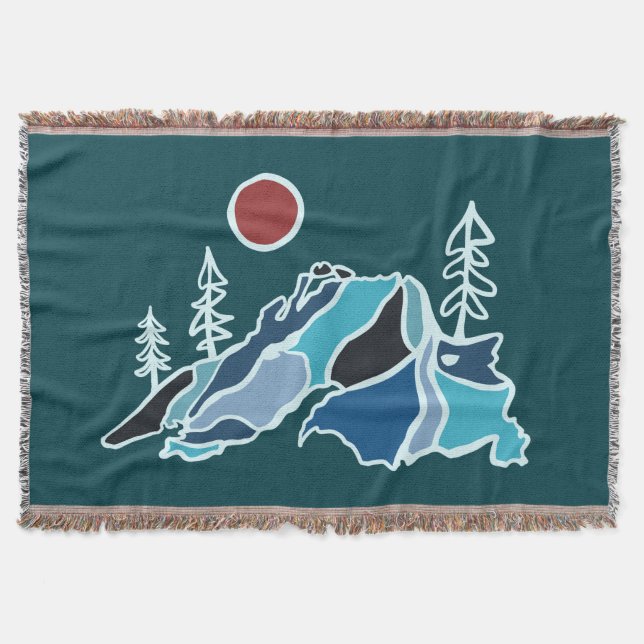 Lake Superior Great Lakes Throw Blanket (Front)