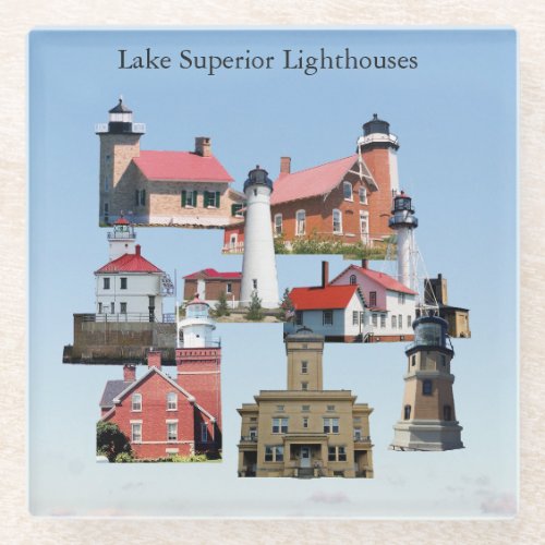 Lake Superior Lighthouses glass coaster