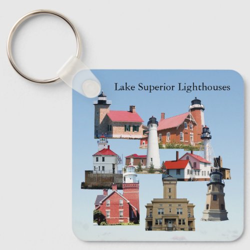 Lake Superior Lighthouses metal key chain