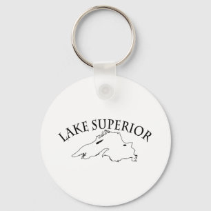 Lake Superior Map Keychain
