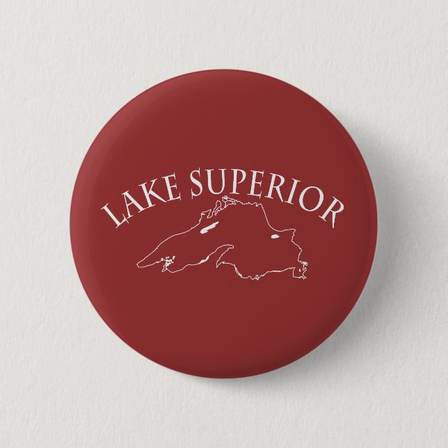 Lake Superior Map Pinback Button (Front)