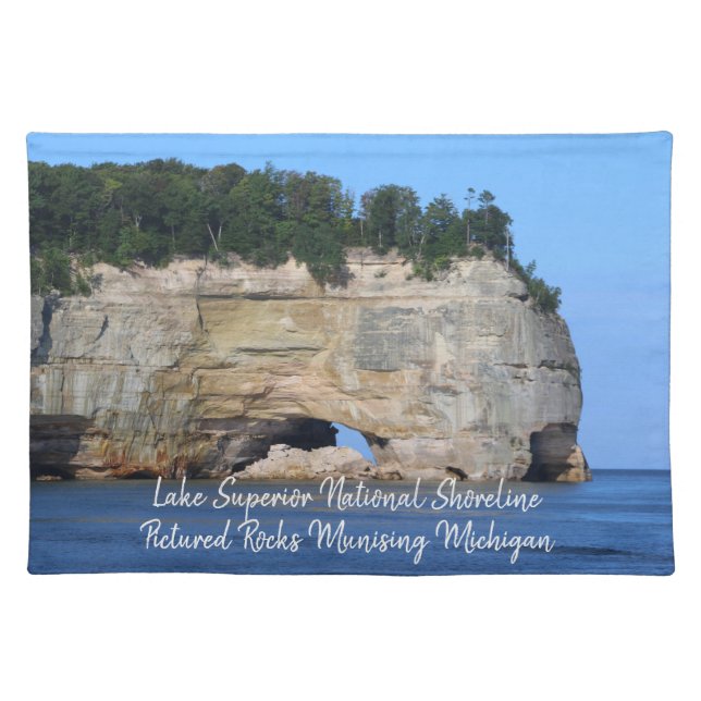 Lake Superior National Shoreline  Pictured Rocks Cloth Placemat (Front)