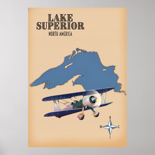 Lake Superior North America map Poster (Front)