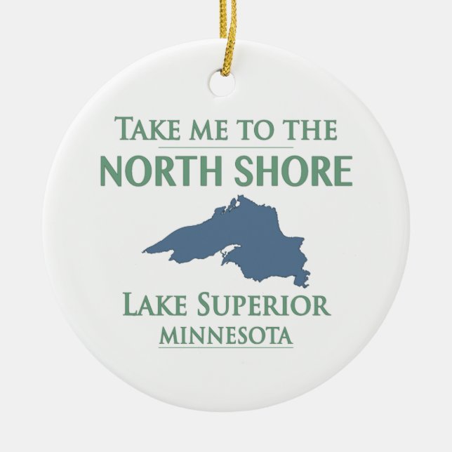 Lake Superior North Shore Ceramic Ornament (Front)