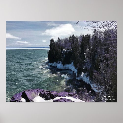 Lake Superior off Presque Isle MI USA Poster