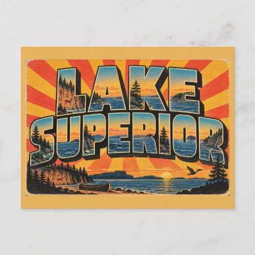Lake Superior ON Agawa Bay Pictographs Art Postcard