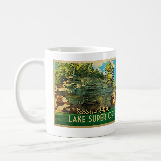 Lake Superior Pictured Rocks Coffee Mug (Left)