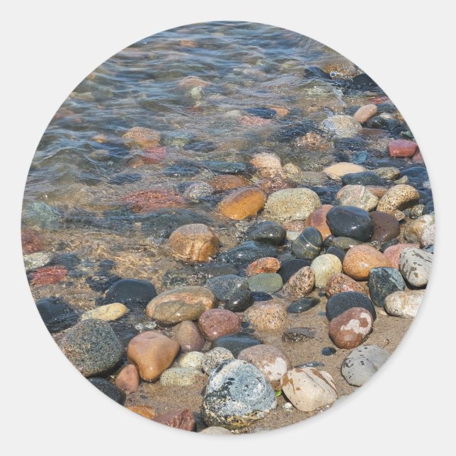 Lake Superior Rocks Classic Round Sticker (Front)