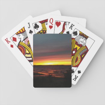 Lake Superior Sunset Playing Cards by Lighthearted at Zazzle