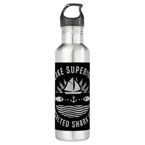 Lake Superior Unsalted Shark Free Great Lakes Fish Stainless Steel Water Bottle