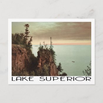 Lake Superior Vintage Travel Style Postcard by whereabouts at Zazzle