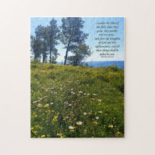 Lake Superior Wildflowers with Scripture Jigsaw Puzzle