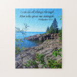 Lake Superior with Philippians 4:13 Jigsaw Puzzle<br><div class="desc">Lake Superior, Minnesota, Philippians 4:13</div>