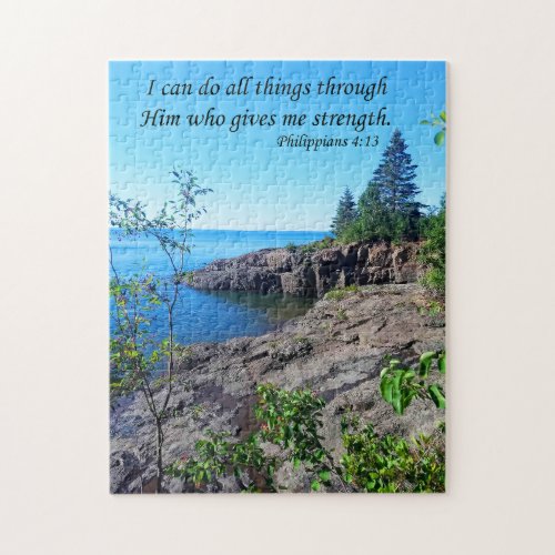 Lake Superior with Philippians 413 Jigsaw Puzzle