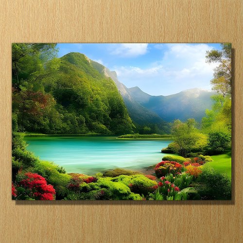 Lake Surrounded by Greenery and Mountains on Acrylic Print