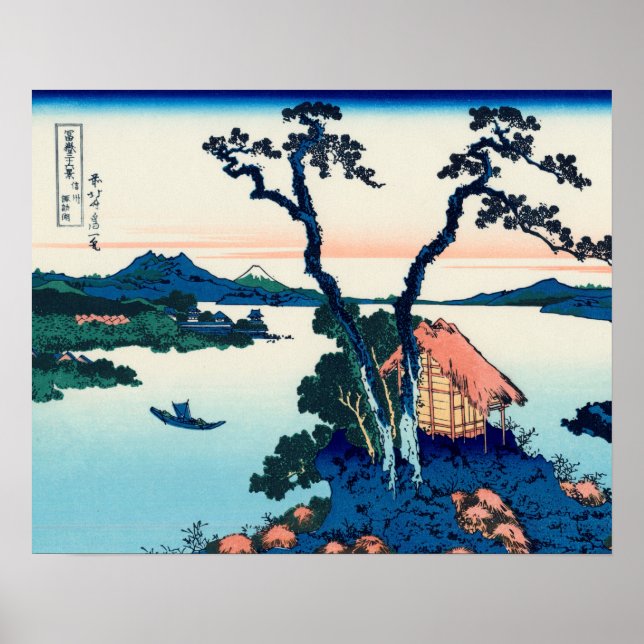Lake Suwa in Shinano Province Poster (Front)