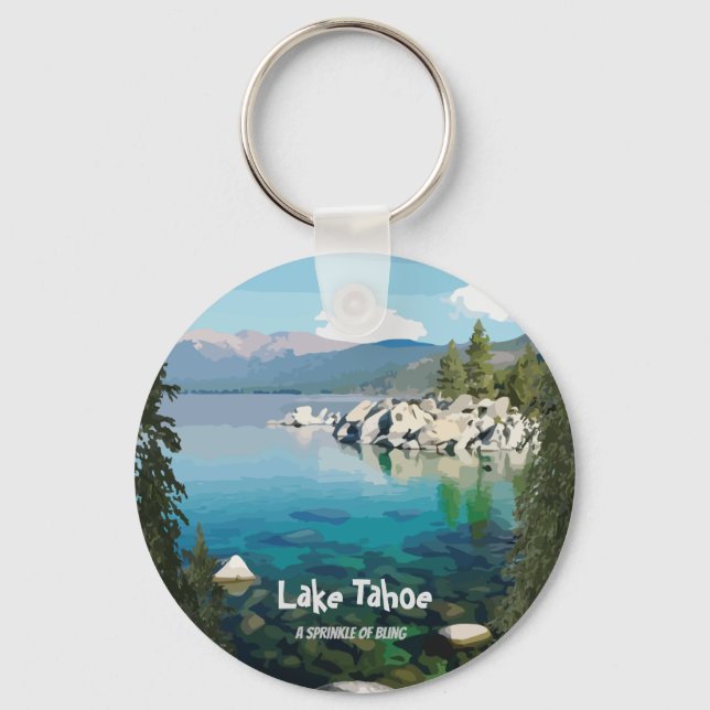 Lake Tahoe A sprinkle of bling California Keychain (Front)