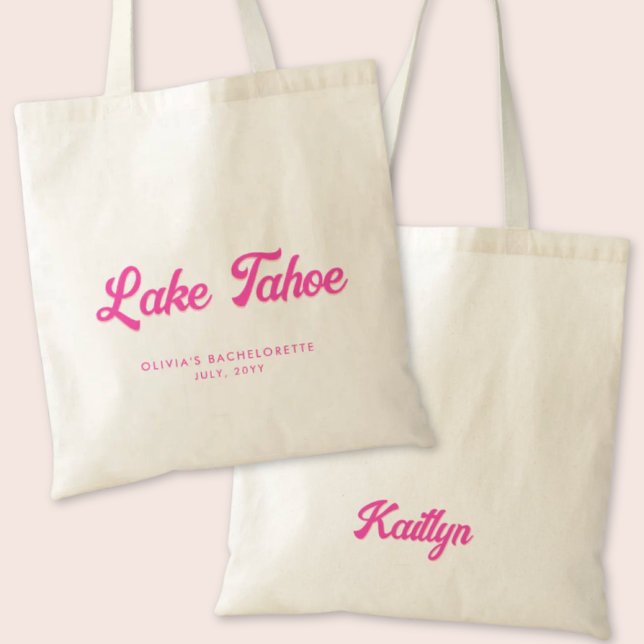 Lake Tahoe Bachelorette Party Personalized Tote (Lake Tahoe Bachelorette Party Tote Bag)