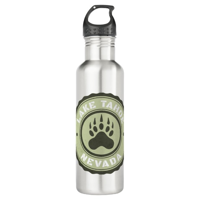 Lake Tahoe Bear Paw Nevada Stainless Steel Water Bottle (Front)