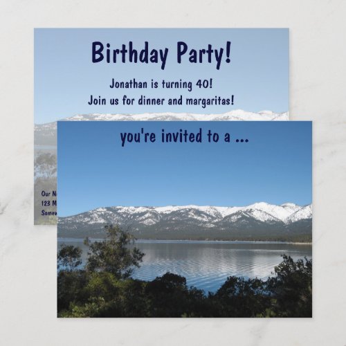 Lake Tahoe Birthday Party! Invites