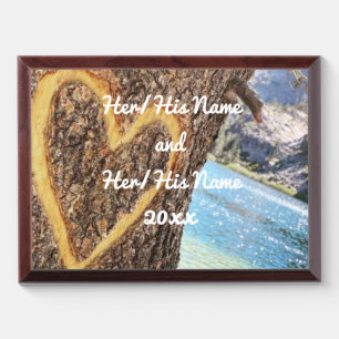 Lake Tahoe Blue Water Tree Heart Love Award Plaque