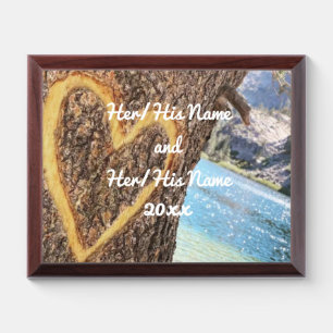 Lake Tahoe Blue Water Tree Heart Love Award Plaque