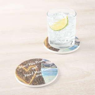 Lake Tahoe Blue Water Tree Heart Love Coaster