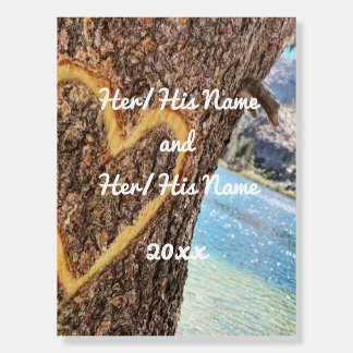 Lake Tahoe Blue Water Tree Heart Love Foam Board