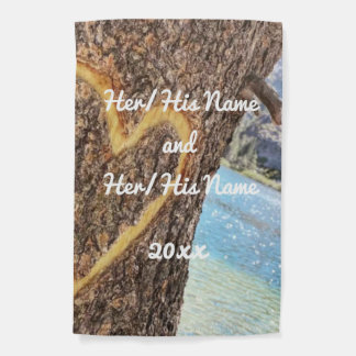 Lake Tahoe Blue Water Tree Heart Love Garden Flag