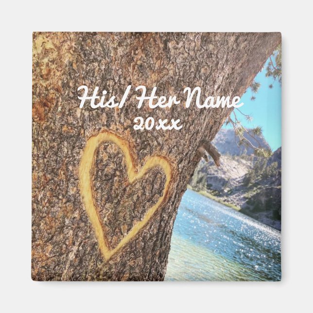 Lake Tahoe Blue Water Tree Heart Love Magnet (Front)