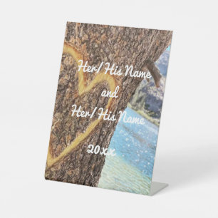 Lake Tahoe Blue Water Tree Heart Love Pedestal Sign