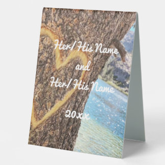 Lake Tahoe Blue Water Tree Heart Love Table Tent
