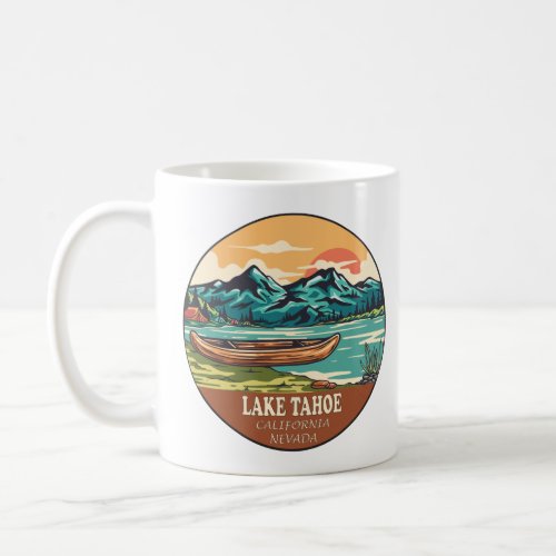 Lake Tahoe Boating Fishing Emblem Coffee Mug