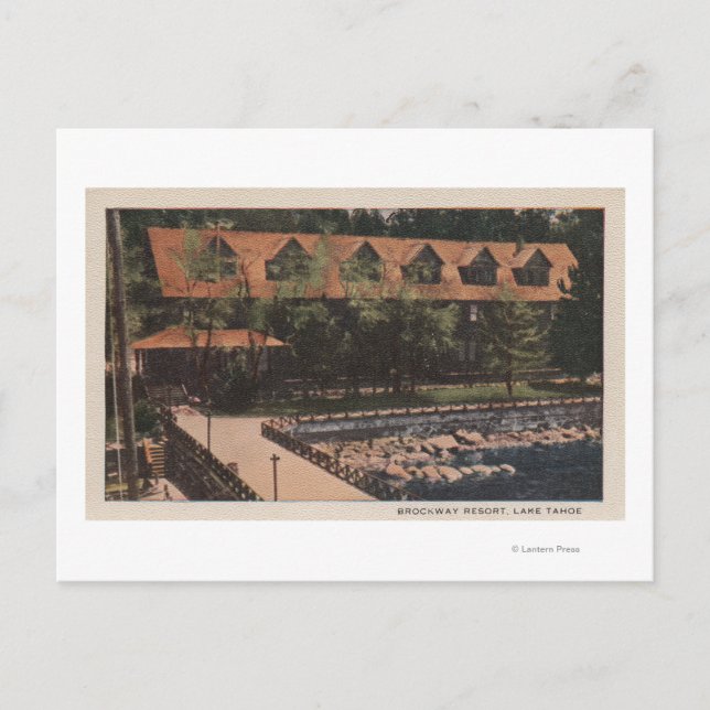 Lake Tahoe, CA - Brockway Resort Lodge View Postcard (Front)